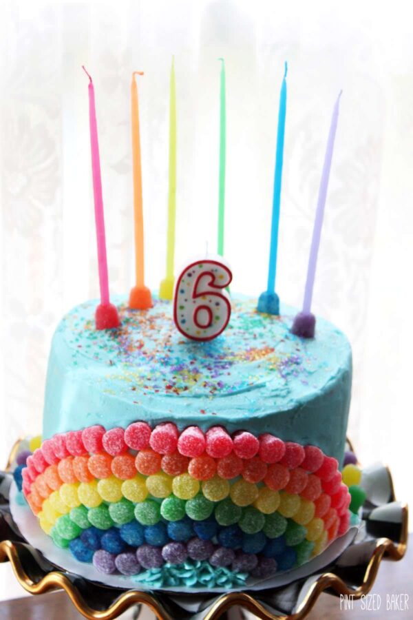 Easy Rainbow Birthday Cake Using Skittles and Marshmallows - My Bored  Toddler