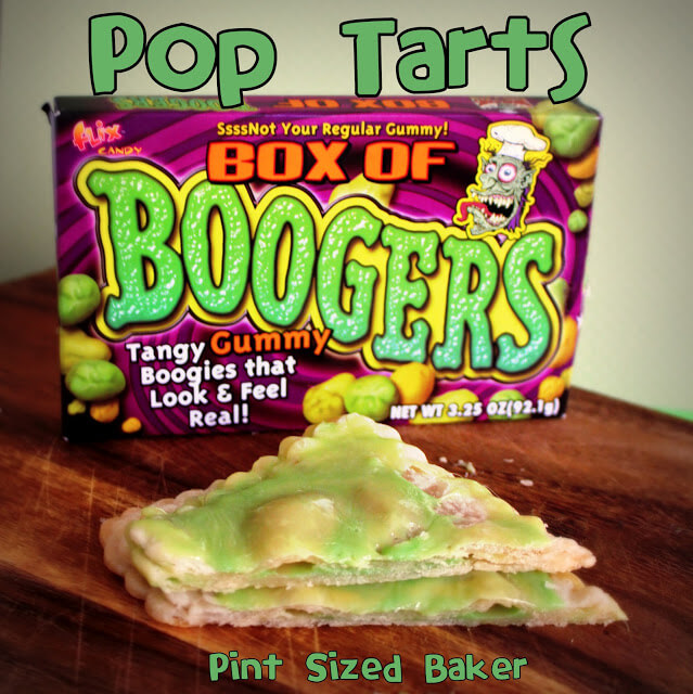 Gross out your little boogers this Halloween with some Booger Pop Tarts for breakfast! Totally disgusting, but the kids are going to love them!