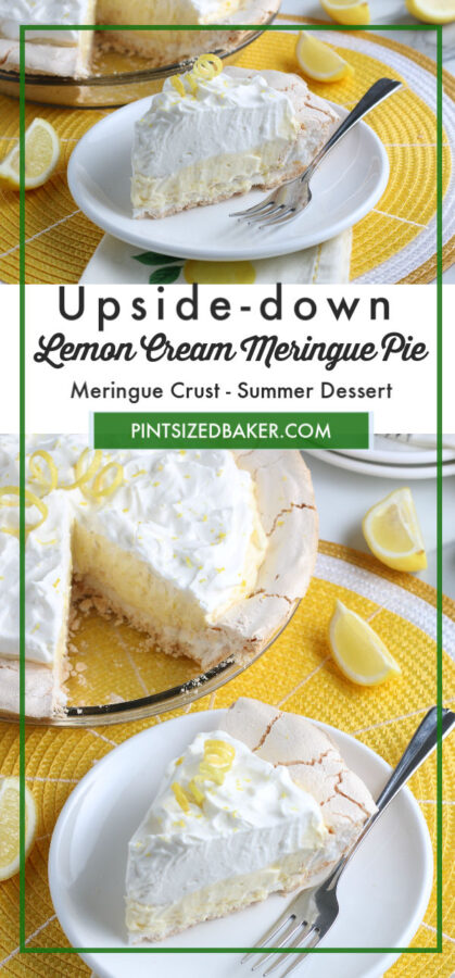Upside-down Lemon Cream Meringue Pie • Pint Sized Baker