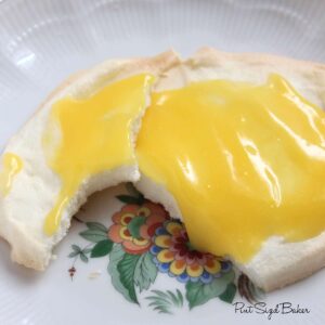 Crispy Meringue shell is the egg whites with a lemon curd yolk. The kids love it!