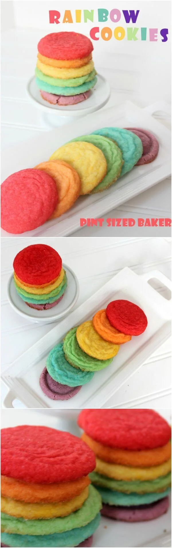 These Rainbow Cookies are sure to put a smile on every one's faces. The are fun, colorful and delicious! 