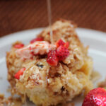 Baked French Toast is made even better with homemade Challah Bread and Strawberry Butter.