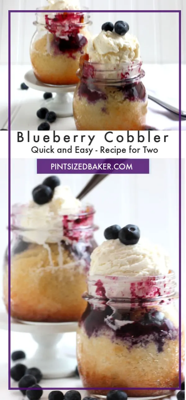 This easy blueberry cobbler recipe is the perfect amount for just two people.