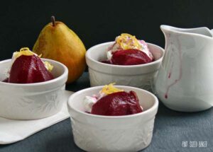 Serve these Red Wine Poached Pears with a scoop of ice cream or some whipped cream. They are so good!
