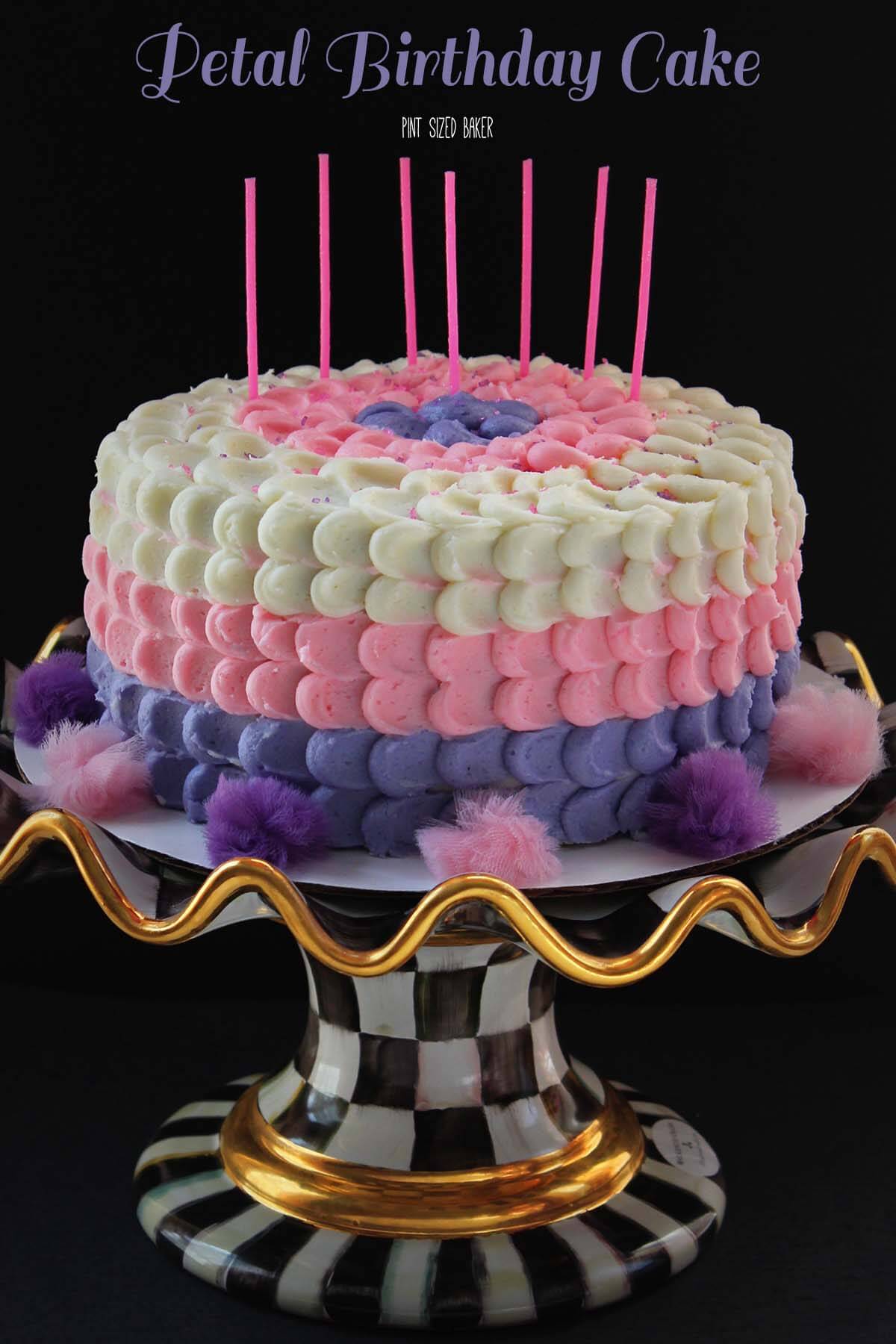 Girls Petal Birthday Cake - Happy Birthday Little Cup - Pint Sized Baker