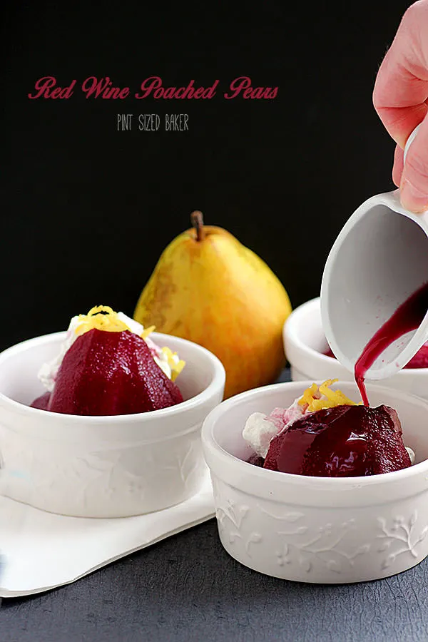 Red Wine Poached Pears.