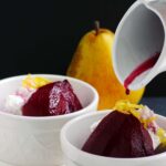 An amazing dessert - Red Wine Poached Pears! Prepare them the night before your party and impress your guests with this delicious treat.