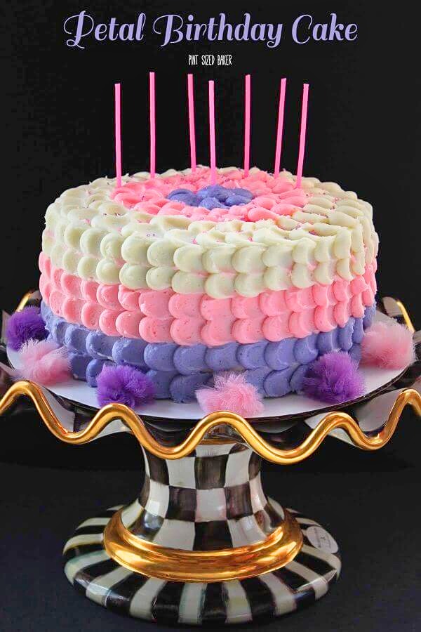 girls-birthday-petal-design-cake