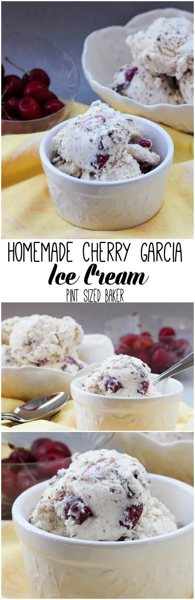 Enjoy your own Homemade Cherry Garcia Ice Cream loaded with fresh sweet cherries and chocolate chunks!