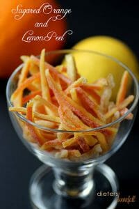 Sugared Orange and Lemon Peels are a fun and delicious snack during the Holidays.