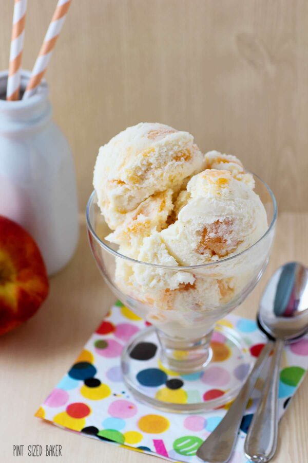 You'll go ga-ga for this Peaches and Cream Ice Cream for dessert. Sweet, homemade Vanilla Ice Cream with with Peach puree mixed in. It's amazing!