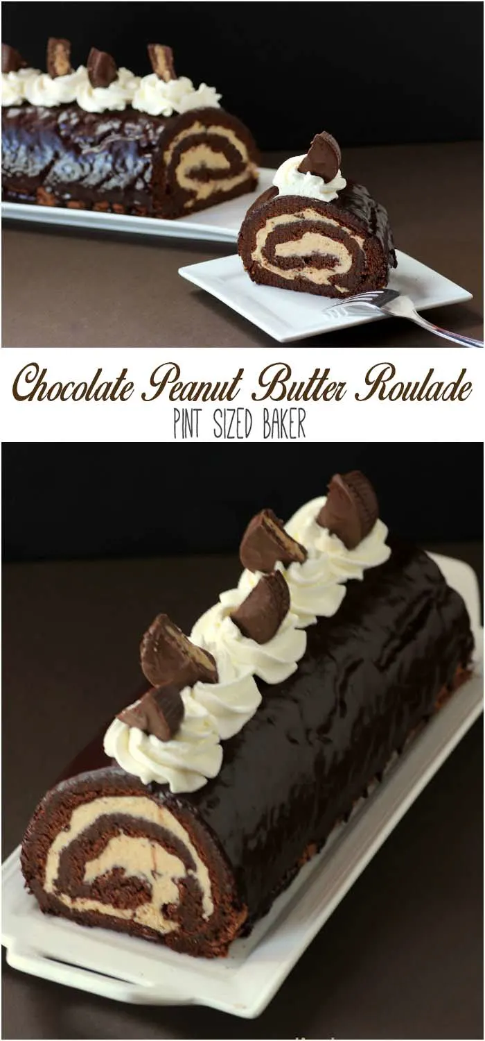 Chocolate and PEanut Butter Roll Cake Collage