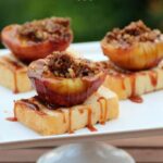 Grilled peaches on grilled Angel Food Cake and then drizzled in Caramel sauce. So perfect for a summer dessert!