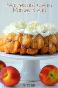Peaches and Cream Monkey Bread Recipe! So yummy and perfect for your summer sleepovers!