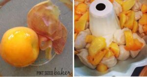 The easiest way to peel a peach is to blanch it in boiling water. They skin slides right off.