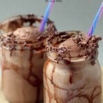 These Triple Chocoalte Milkshakes are just what your chocoholic sweettooth is craving! Chocolate milk, chocoalte ice cream, and chocolate syrup - YUM!