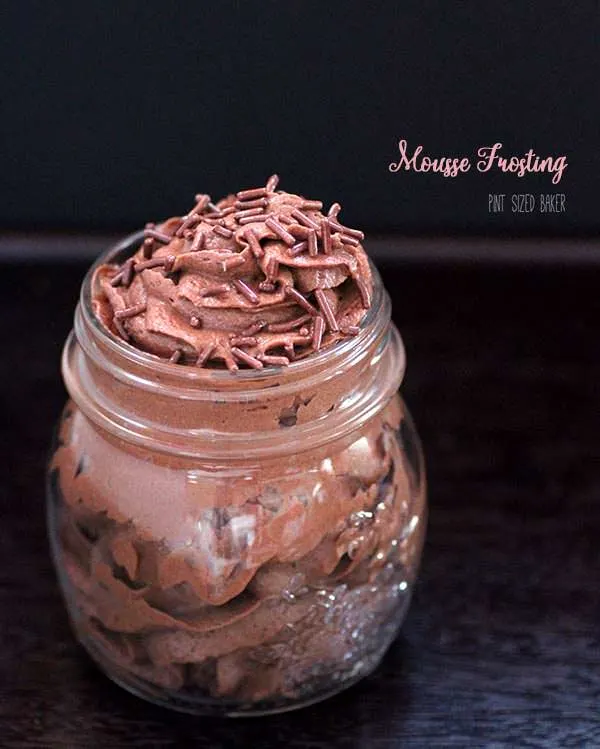 This Chocolate Mousse Frosting is light and fluffy, but is best when served on the same day.