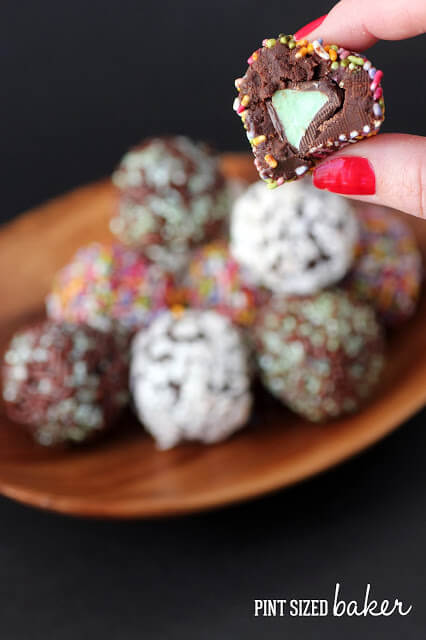These little Mint Hershey Kiss Truffles are so cute and easy to make! They're delicious and you can make them look anyway you want them to!