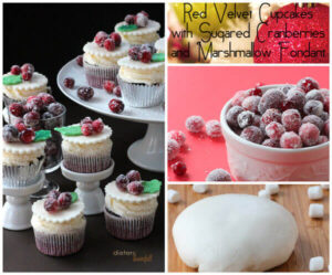 Three days and three recipes to make these amazing Red Velvet Cupcakes with Sugared Cranberries and Marshmallow Fondant.