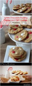 White Chocolate Pudding Peppermint Cookies that are sure to be a hit on your Christmas cookie plate this year.