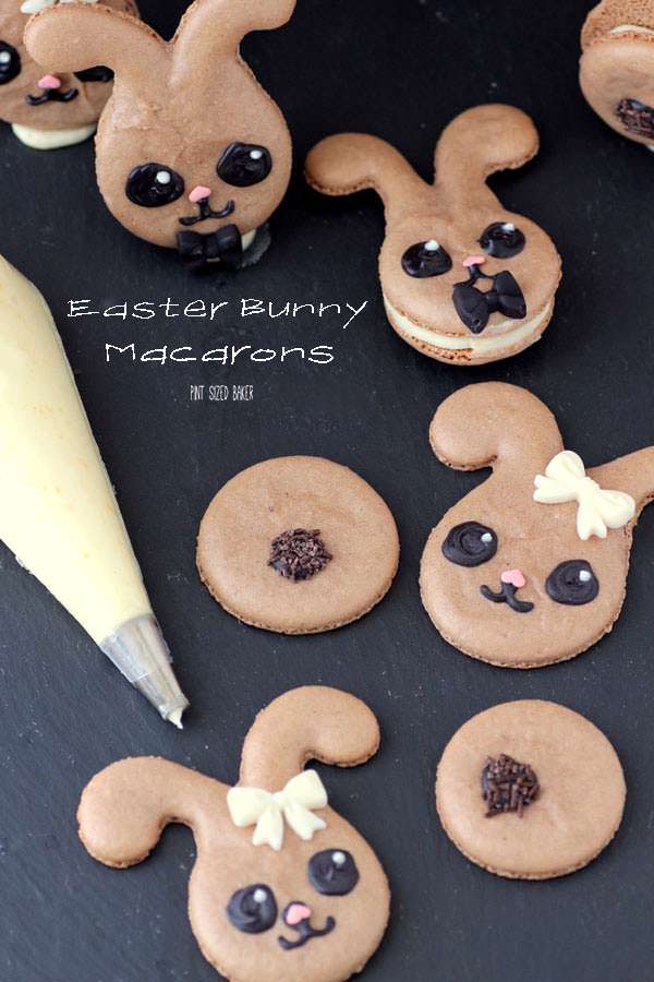 Easter Bunny Macarons! Learn how to make French Macrons into adorable bunnies! All the tips and tricks in the blog post.