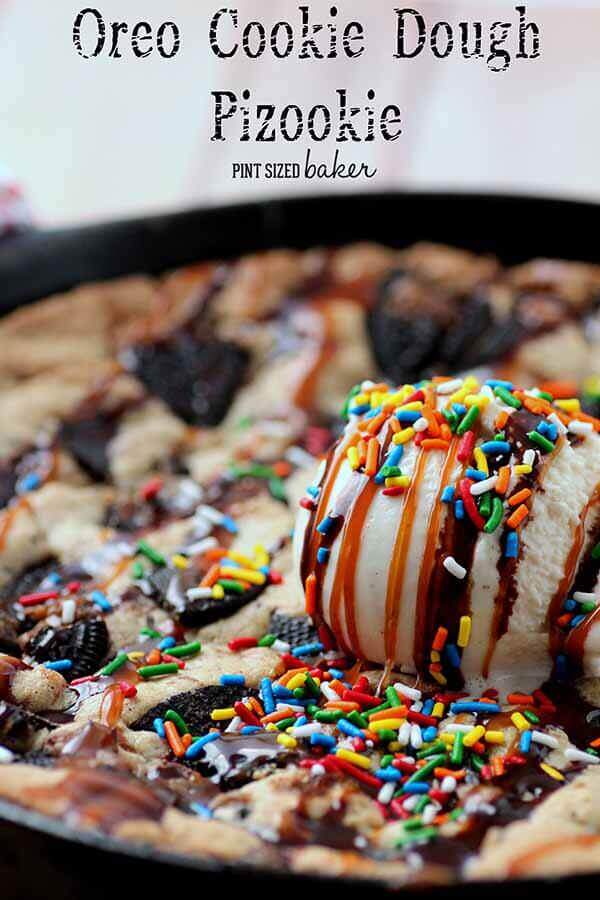 This amazing Oreo Pizookie is loaded with Cookie Dough Oreos, but you can use your favorite cookie flavor!