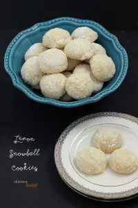 Light and Flaky, tart and lemony - Lemon Snowball Cookies. from #DietersDownfall.com