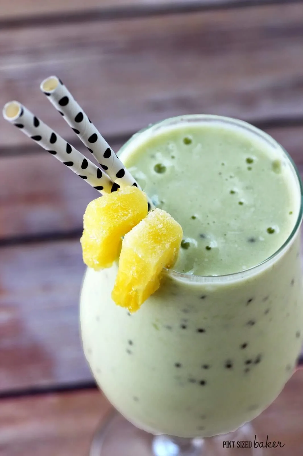 Make this Pineapple and Kiwiberry Protein Smoothie for a great summer breakfast. Look for Kiwiberries in a clam box at your local grocery store.
