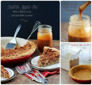 The best apple pie starts with a great walnut crust and ends with a delicious caramel topping.