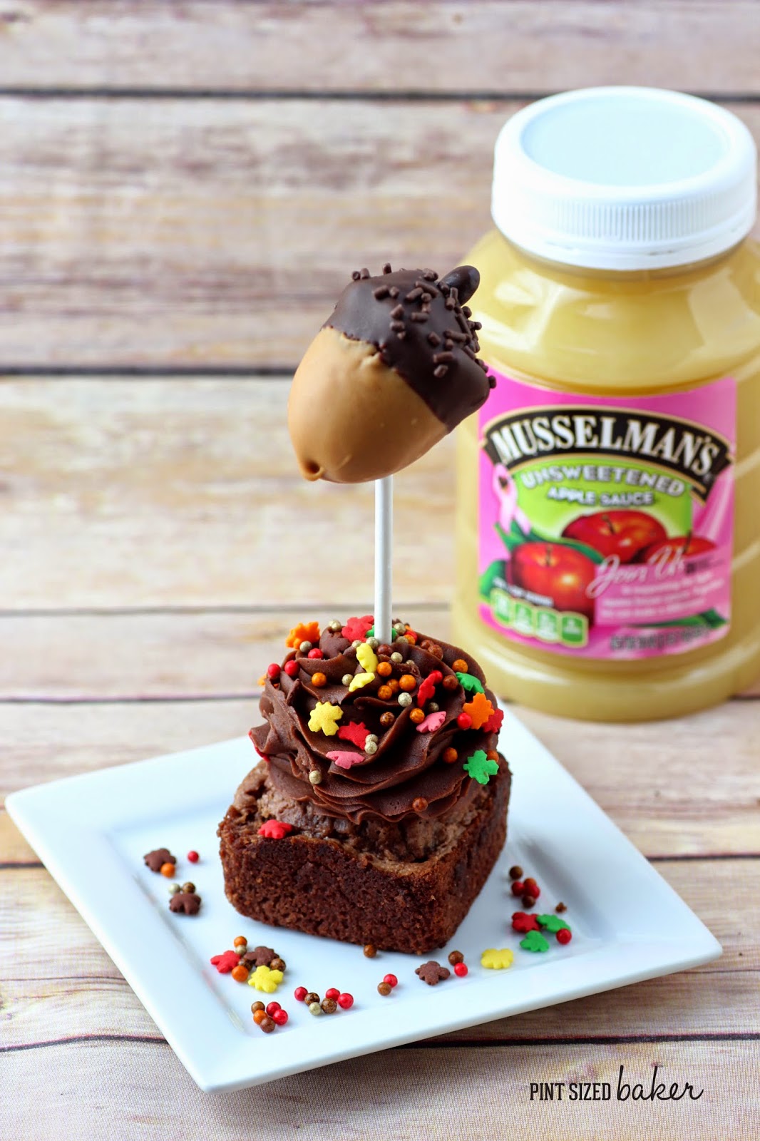 Brownies made fun!! Turn your basic brownie mix into fun Acorn Brownie Pops! These are so easy to make and the kids love them!