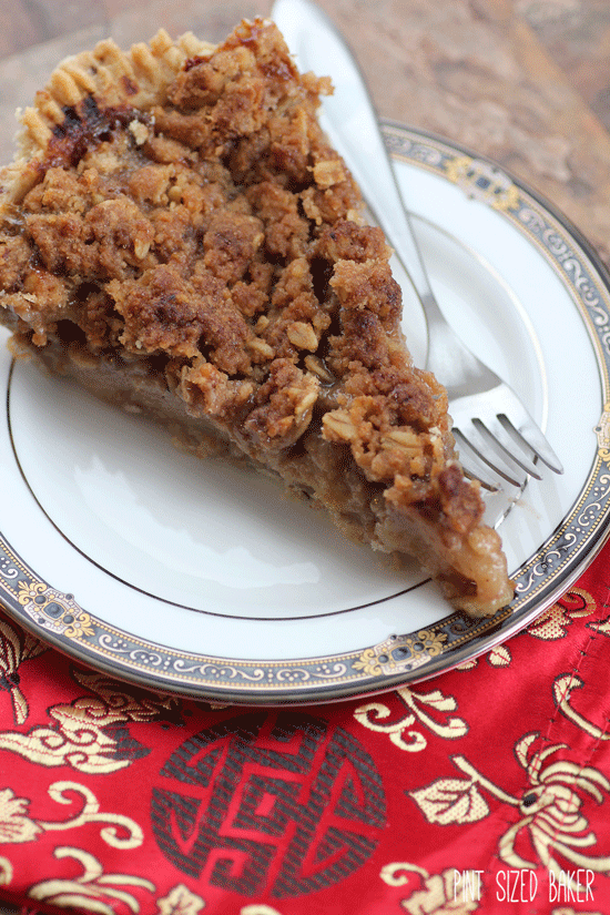 Dutch Apple Pie served with goat milk caramel. Perfect for your holiday baking.