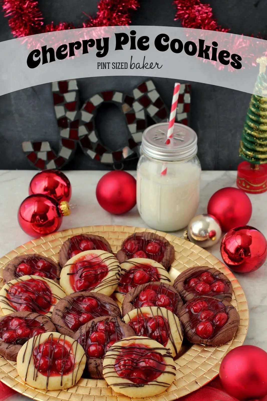 Enjoy the flavor of a cherry pie in these fun and easy Cherry Pie Thumbprint Cookies! You can also fill them with apple or blueberry to bake your favorite.