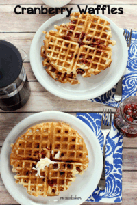 These Cranberry Waffles are so delicious! I love the Cranberry syrup as it adds a great flavor to the waffles! You have to try these!