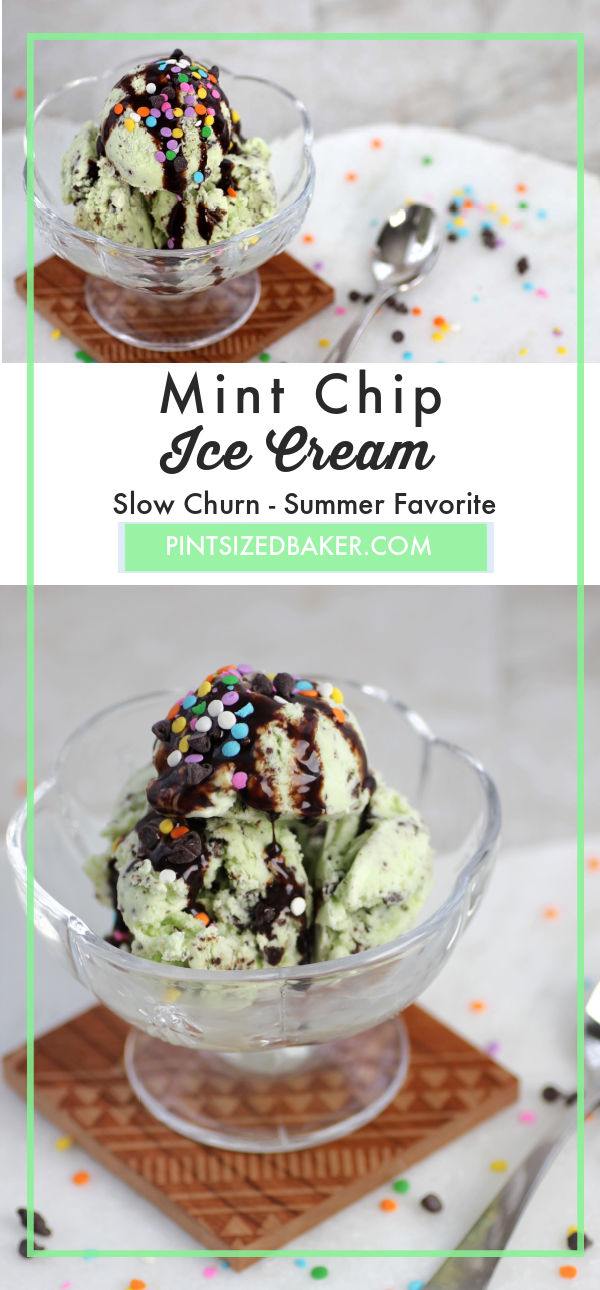 This Mint Chip ice cream recipe starts with a custard base and is slow-churned in your ice cream maker. My whole family loves this recipe!