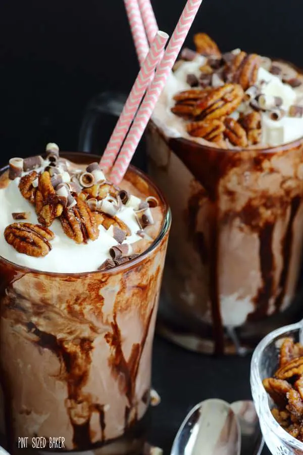 These Amaretto Hot Chocolate Floats are perfect for any night. Made with real Amaretto ice cream and real Hot Chocolate, it's a decadent dessert.