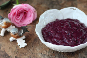 A mixture of blueberries and walnuts make up this wonderful blueberry curd.