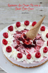 Raspberry Ice Cream Pie with an Ice Cream Cone Crust
