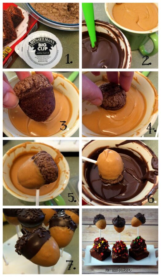 acorn-brownie-pops-Step by step Collage