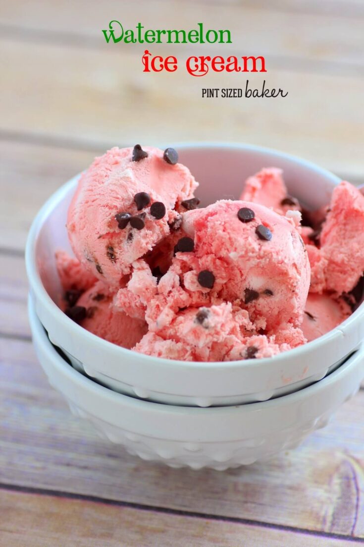 Salted Watermelon Ice Cream {No Churn}