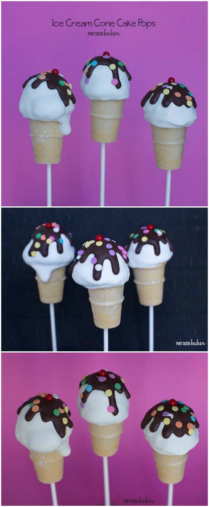 The kids are all gonna SCREAM for these Ice Cream Cone Cake Pops! Easy to make and fun the kids! Watch the video on the blog.
