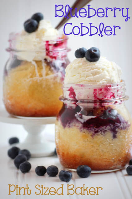Blueberry cobbler recipe for just two servings.