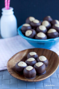 Simple and delicious Peanut Butter Buckeye Candies. Make 'em now and enjoy them ASAP!