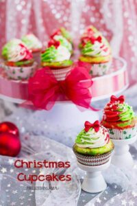 Set up some Christmas Cupcakes for your festive holiday dessert table or bring them into the office for some added cheer!