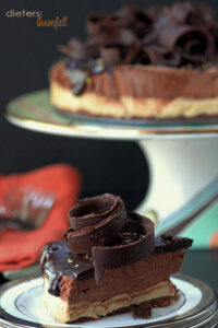 I love these giant Chocolate Curls top this amazing Mousse Cake!