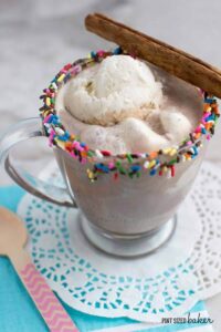 Horchata Hot chocolate is good all by itself, but when you add ice cream to the mix, it's a great dessert on a cold night.