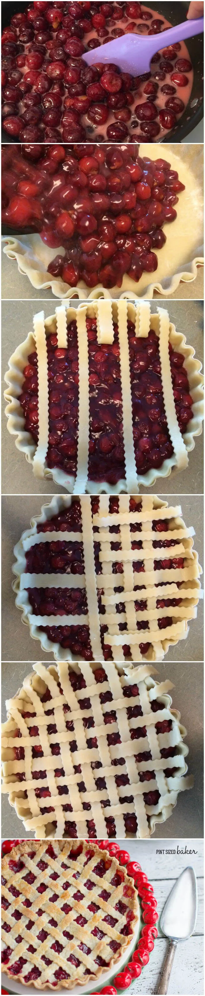 Baking a Deep Dish Cherry Pie is a piece of cake - I mean pie! Making the lattice top just makes this pie look amazing.
