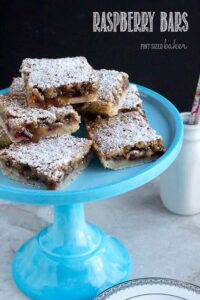 Homemade Walnut Raspberry Bars are the perfect mid-day treat with a cup of tea.