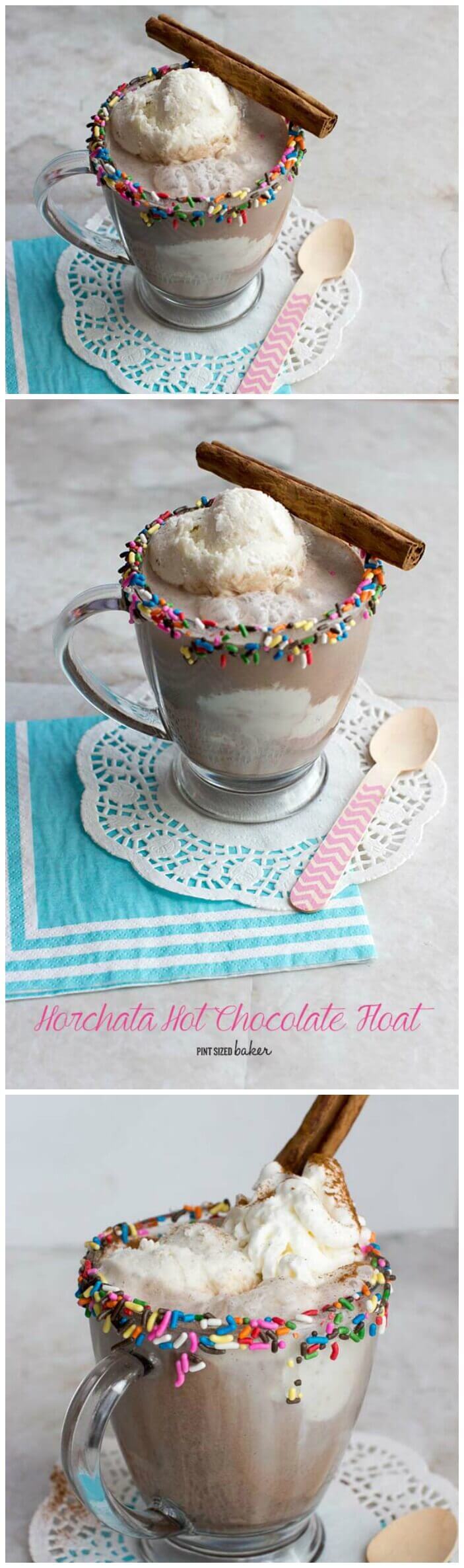 Hot Chocolate has a new BFF - Hotchata Hot Chocolate Float! Cinnamon, chocolate and ice cream is an awesome dessert.