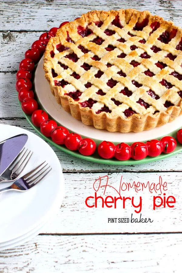Homemade Cherry Pie! Baked in a tart pan for an extra special deep dish treat!