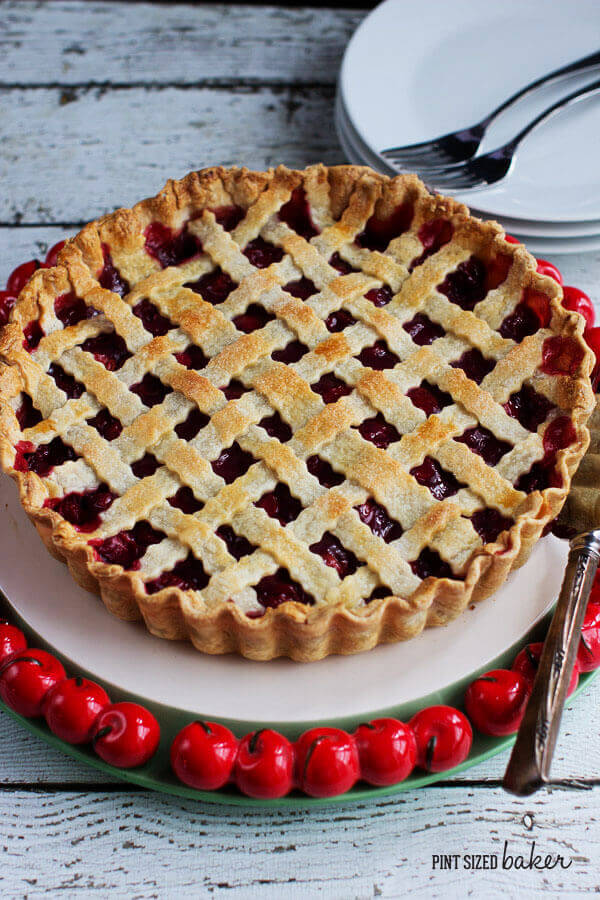 Deep Dish Cherry Pie Tart. So good, so sweet, so easy, and so perfect with a scoop of ice cream.